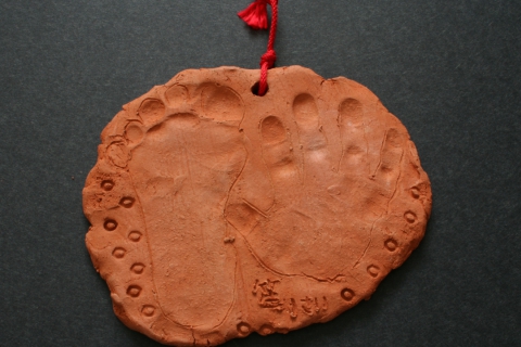 Make Clay Imprints with Hands and Feet