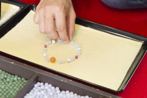 Prayer Bead Bracelet Making at a Historical Temple