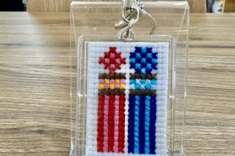七夕刺繍キーホルダー作り